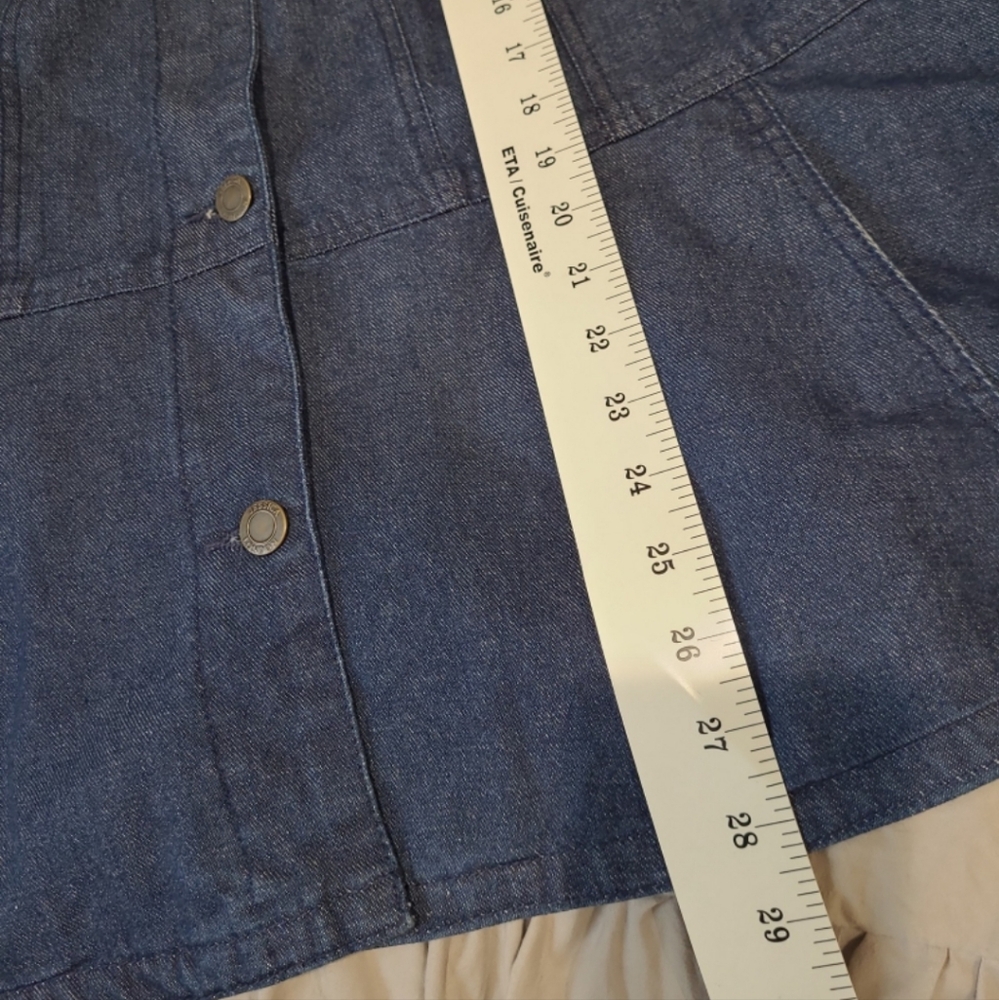 Jessica London Women's SZ 24W Denim Peplum Jacket pockets casual Boho everyday - Picture 9 of 11